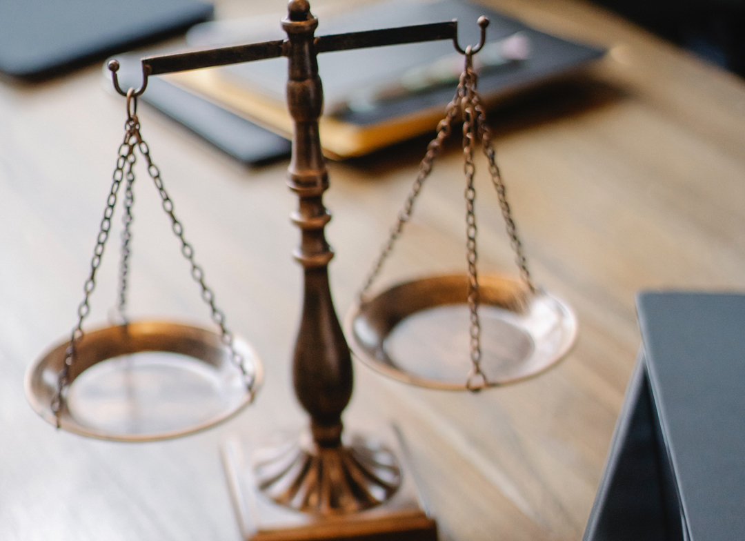 Legal scales on a desk