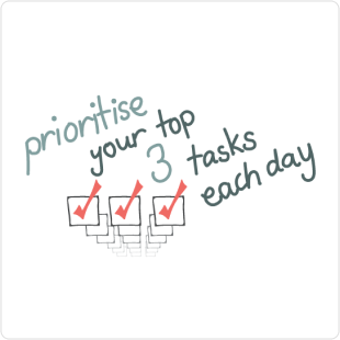 Prioritise the top 3 tasks